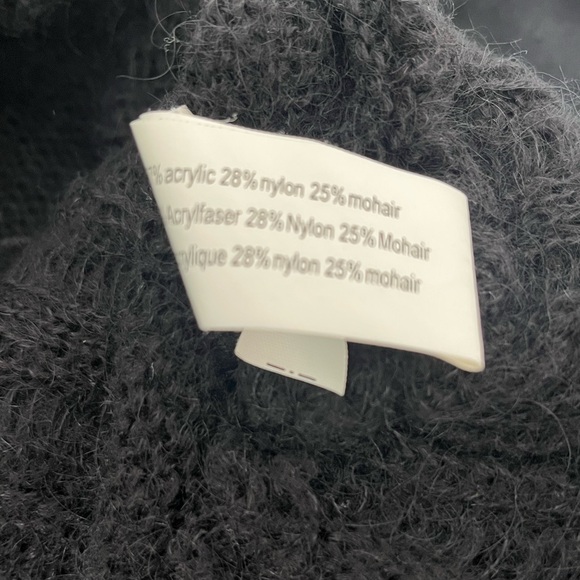 Sandwich Black Mohair Blend Cowl Neck Ruffle Hem Sweater Goth Y2K Grunge - Picture 6 of 6